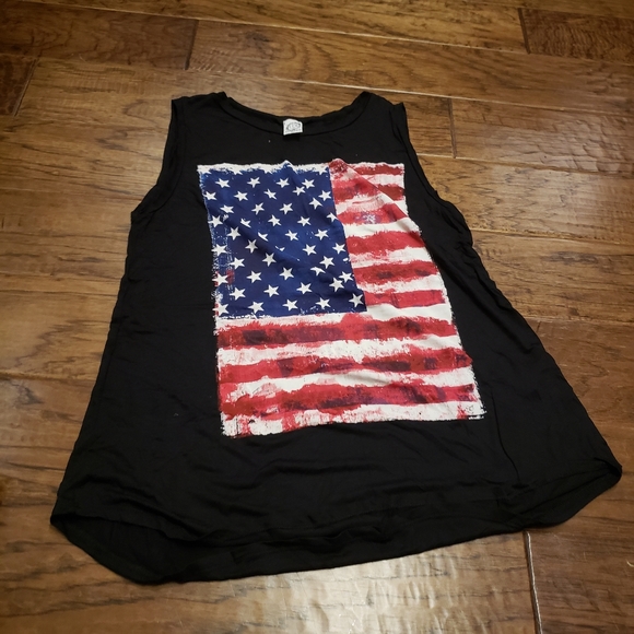 Sun n Moon Tops - Oversized America Flag Stars and Stripes Tank